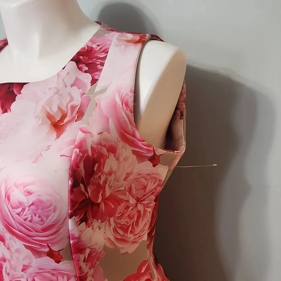Calvin Klein Tan & Pink Floral Dress - Picture 7 of 14